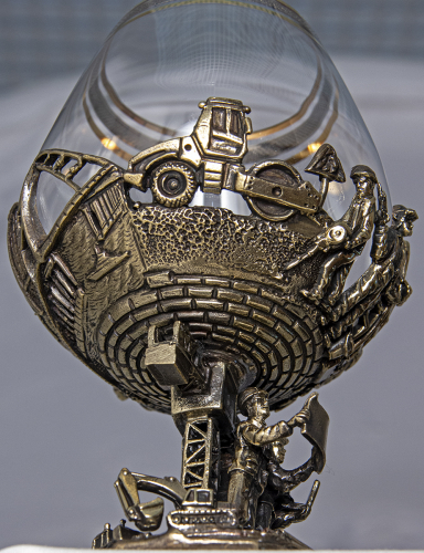 Набор из 6-ти бокалов для бренди "Строители" Богемия, H=160 мм., V=400 мл., отделка "Оптика"( в деревянном ларце) фото 12